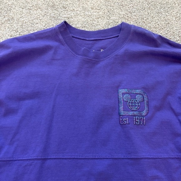 Walt Disney World Spirit Jersey Womens S Purple Glitter Long Sleeve Whimsigoth - Picture 2 of 7